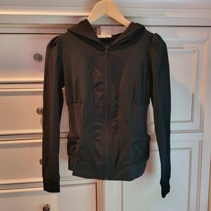 Solow Sport Black Full Zip Jacket with hood Womens Size S